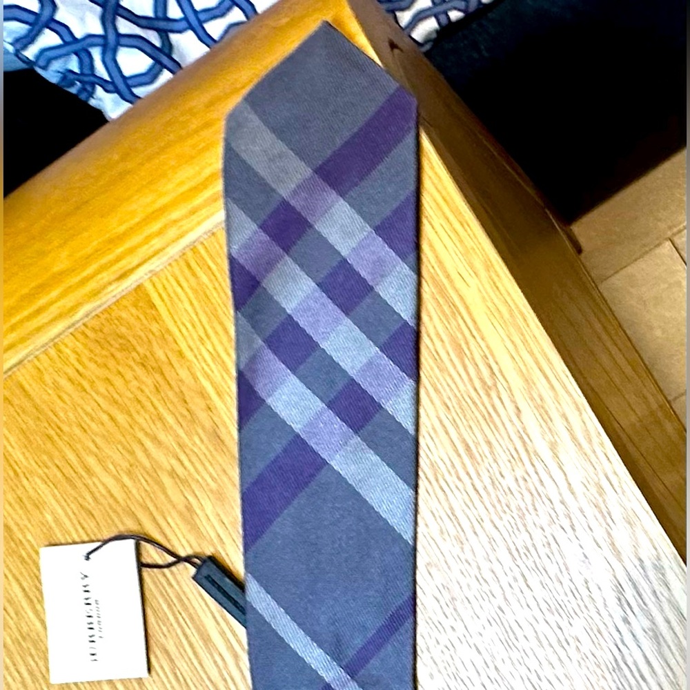 NWT Burberry Purple Plaid Tie